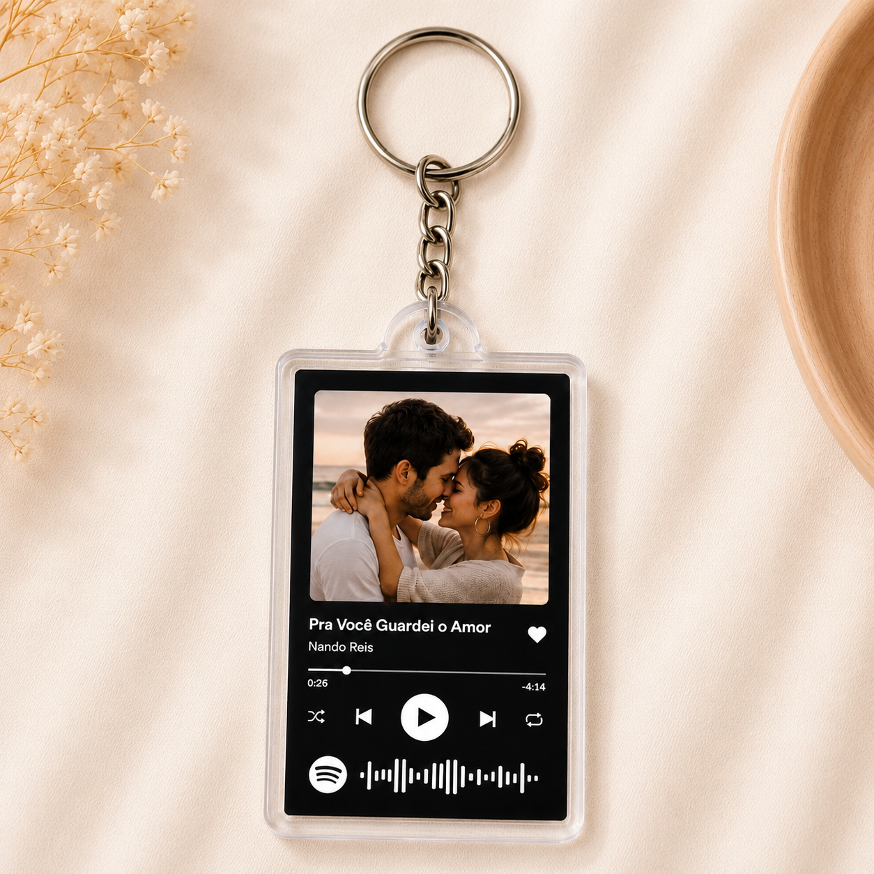 Chaveiro Spotify Personalizado com Foto e Música | Presente Personalizado - Imagem 2