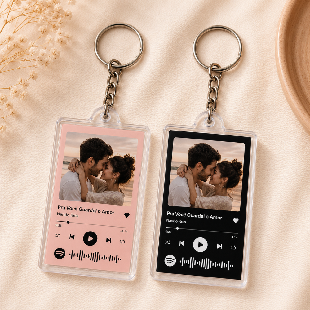 Chaveiro Spotify Personalizado com Foto e Música | Presente Personalizado